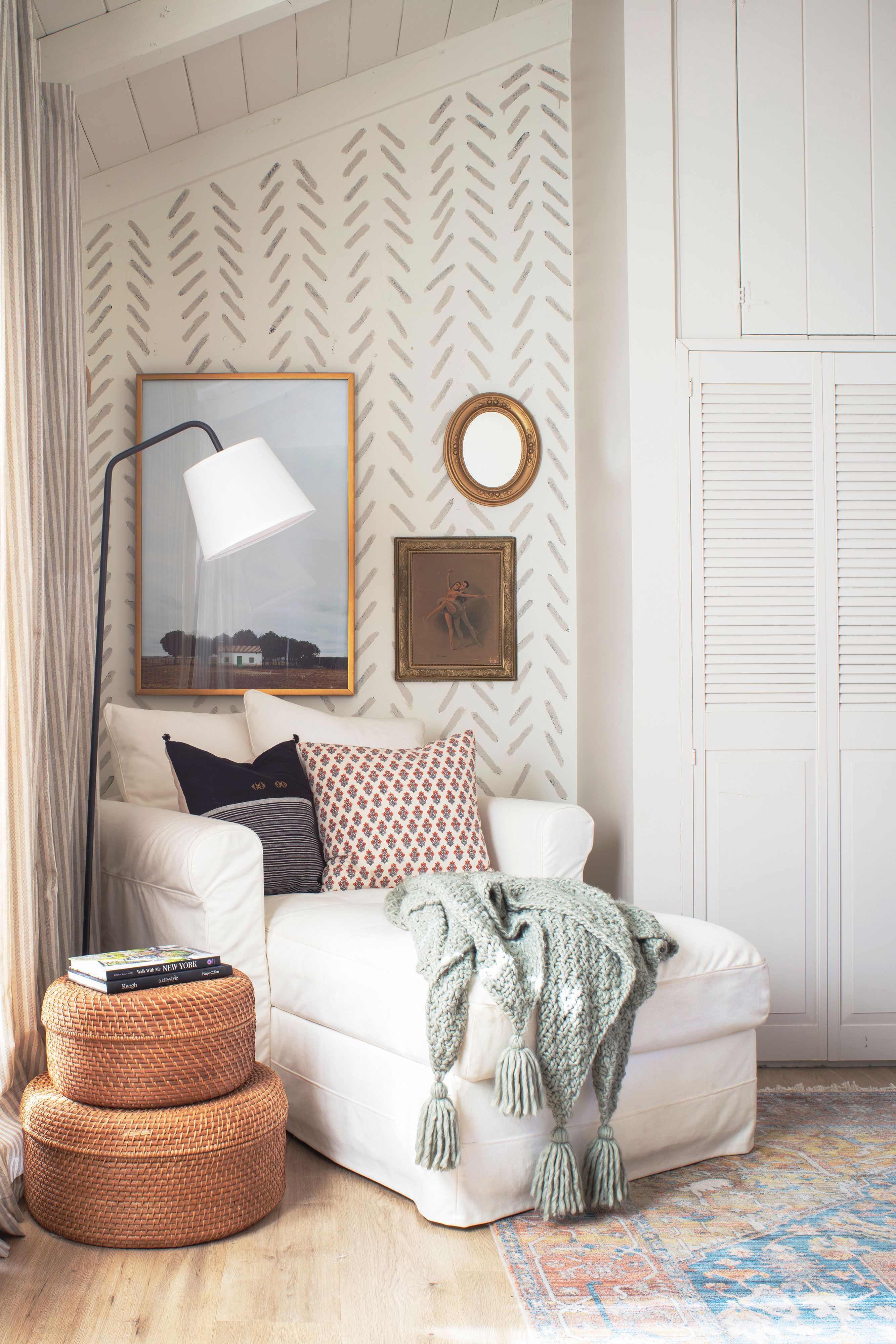 Luxury interior design with designer wallpaper